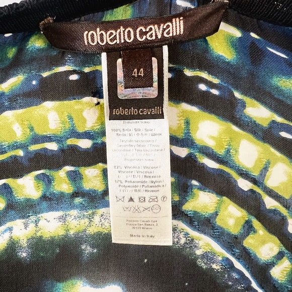 Roberto Cavalli Abstract Print Silk Kaftan | Size IT 44 (M/L) | Vibrant Colors - Picture 6 of 16